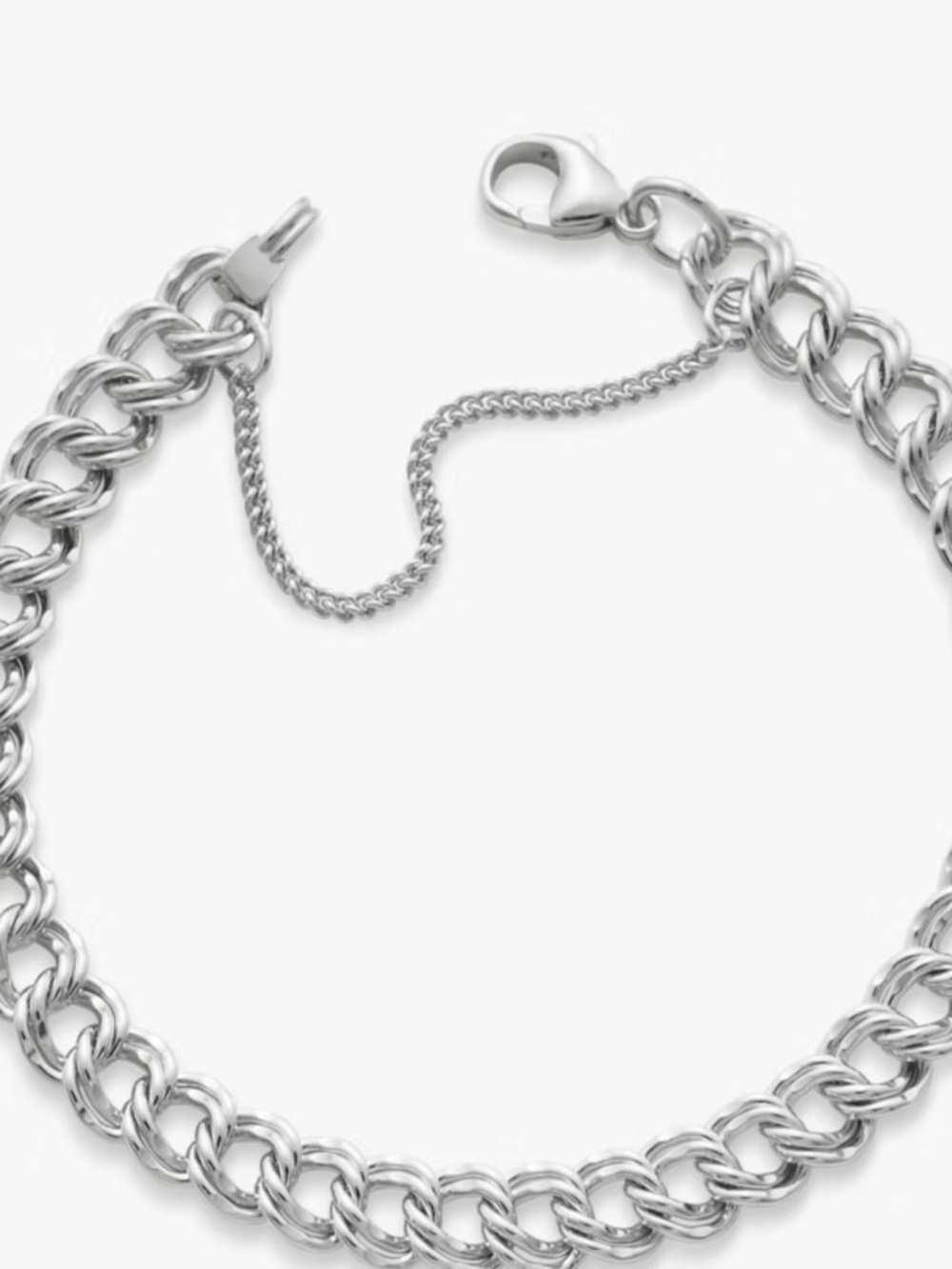 James Avery Medium Double Curb Chain Bracelet - Silver